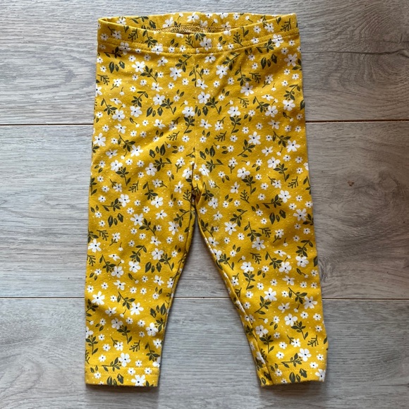 Mustard Floral Leggings - Picture 1 of 4